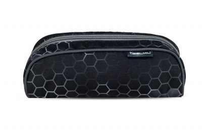 Tolltartó, henger alakú, cipzáras, BELMIL "Race it", fekete-szürke