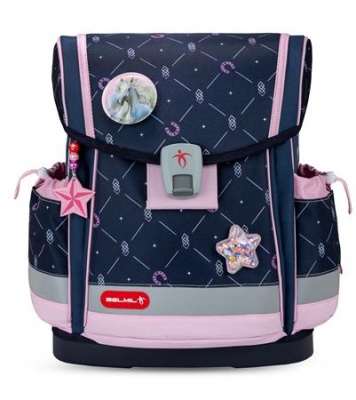 Iskolatáska, mágneszárral, BELMIL "Classy Plus Midnight Gallop", lópatkó