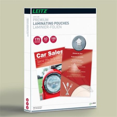 Meleglamináló fólia, 175 mikron, A3, fényes, UDT technológiával, LEITZ "iLam"
