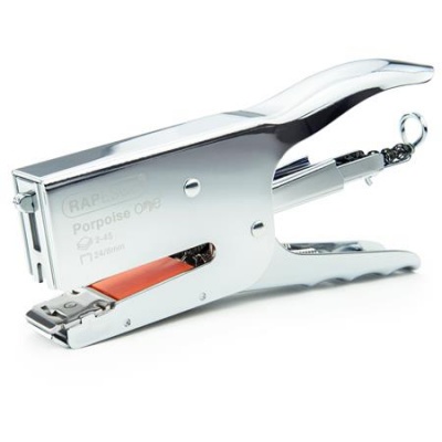 Tűzőgép, kézi, 24/8, 45 lap, fém, RAPESCO "Porpoise ONE", króm