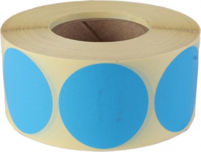 Etikett, 38 mm kör, 1000 etikett/tekercs, ciánkék