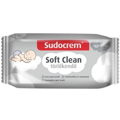 Törlőkendő, 55 lap, SUDOCREM "Soft Clean"