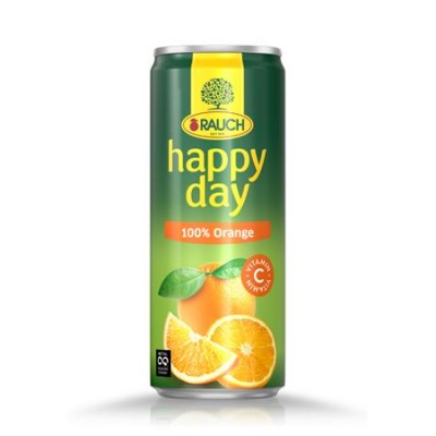 Narancslé, 100%, 0,33 l, dobozos, RAUCH "Happy day"