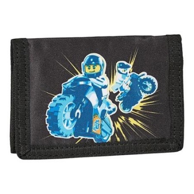 Pénztárca, tépőzáras, LEGO "City Race", fekete-mintás