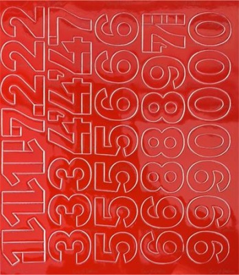 Öntapadós matrica, 3 cm-es, számlap, piros