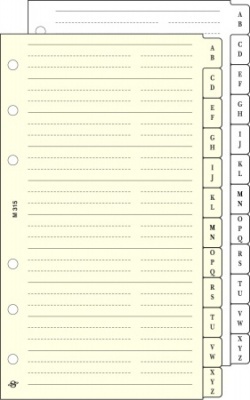 Kalendárium betét, telefonregiszter, "S", SATURNUS, chamois