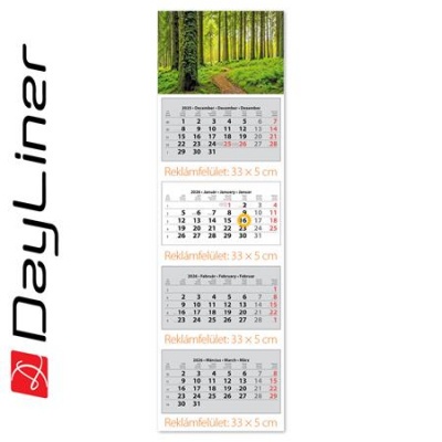 Naptár, speditőr, négy hónapos, négy tömbös, DAYLINER