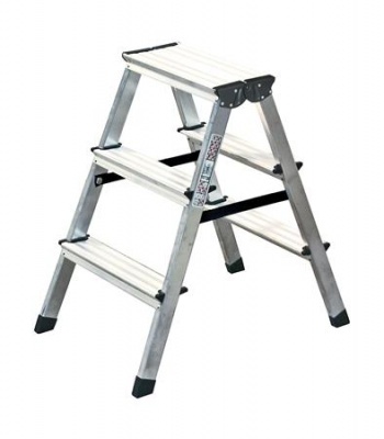 Két oldalon járható létra, 2x3 lépcsőfokos, KRAUSE "Dopplo"