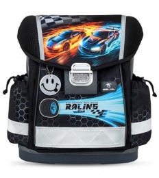 Iskolatáska, fémcsat, BELMIL "Classy Race it", versenyautó